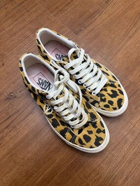 Vans Leopard-Print Low Top Sneakers in Yellow and Black